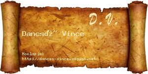 Dancsó Vince névjegykártya